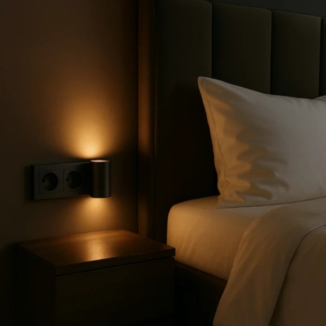 Plug-In Wall Light, 10W Dimmable LED With Day-Night Sensor, Warm White Night Light For Bedroom & Hallway photo 6