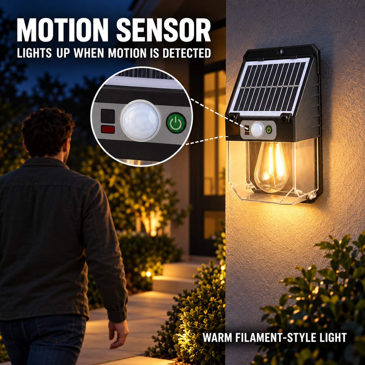 Solar Powered Rechargeable Motion Sensor LED Work Light 1200mAh For Auto W7116 1 4 Hour photo 6