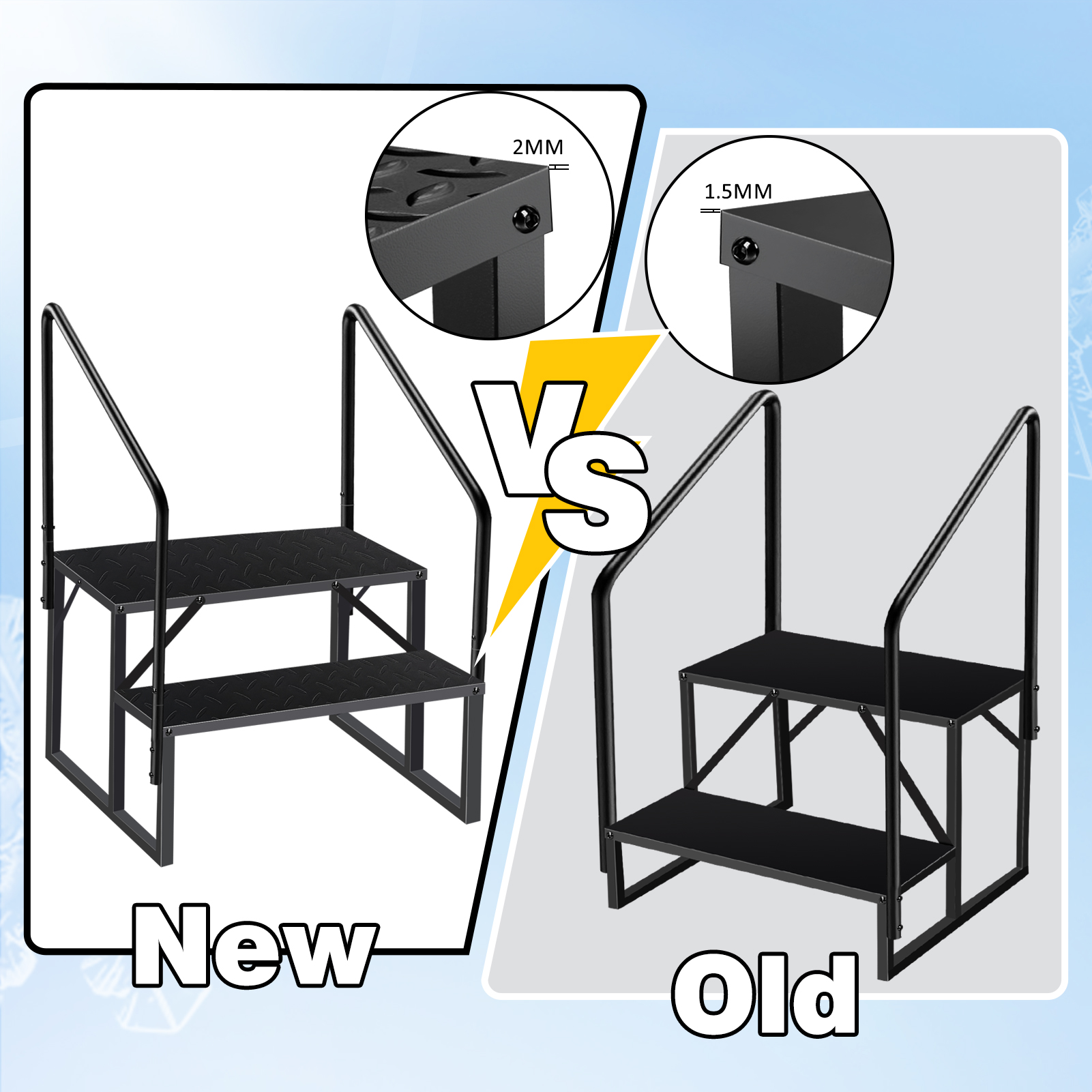 2-level Ladder With Handrails, Two Handrails -TEMU Can Only Be Picked Up- Shipped From Non EBay Certified Warehouse photo 2