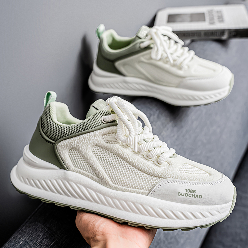 Men's New Spring Breathable Hollow Mesh Sneakers, Versatile Height Increasing Running Athletic Trendy Shoes For Teenagers photo 4