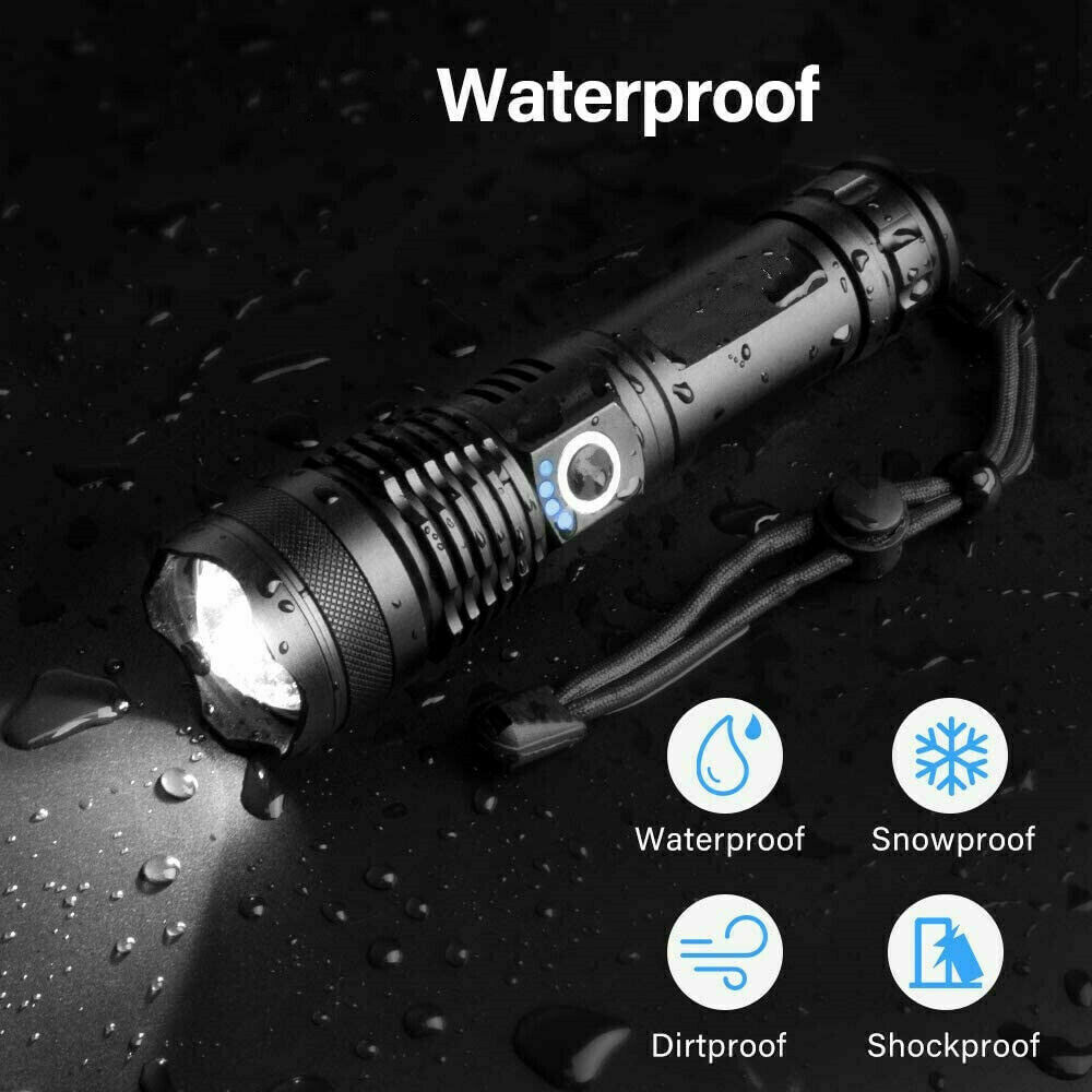 990000lm Rechargeable XHP70 Most Powerful LED Flashlight USB Zoomable Torch Lamp photo 6