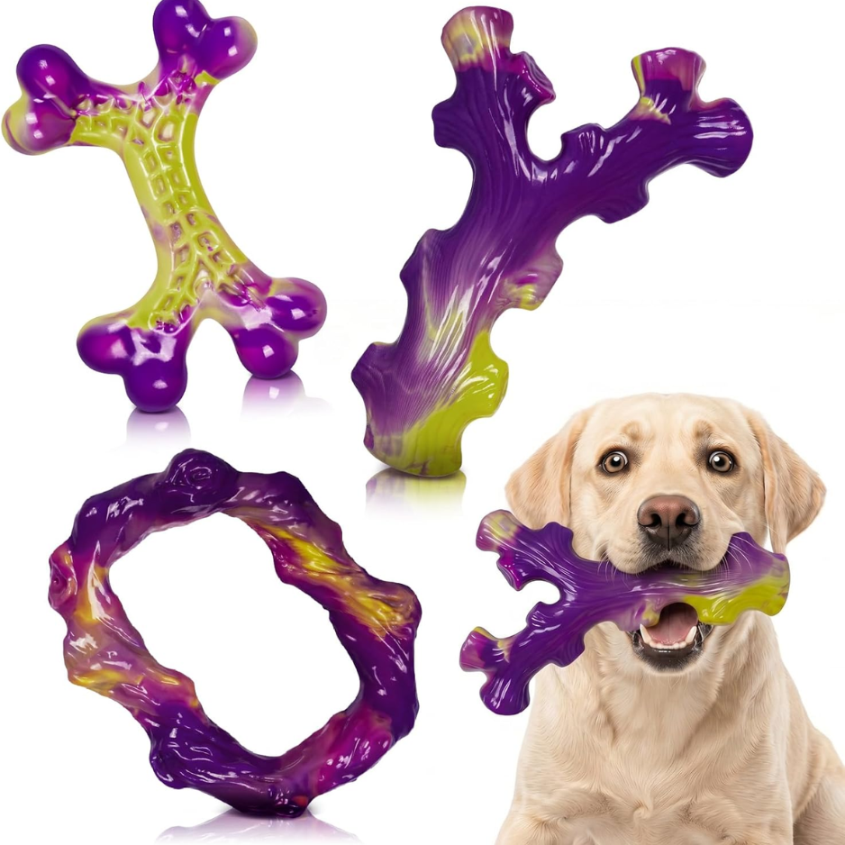 Tough Dog Toys For Aggressive Chewers 3 Pack, Indestructible Dog Toys For Large Dogs, Dog Chew Toys, Aggressive Chew Toys To Keep Them Busy photo 1