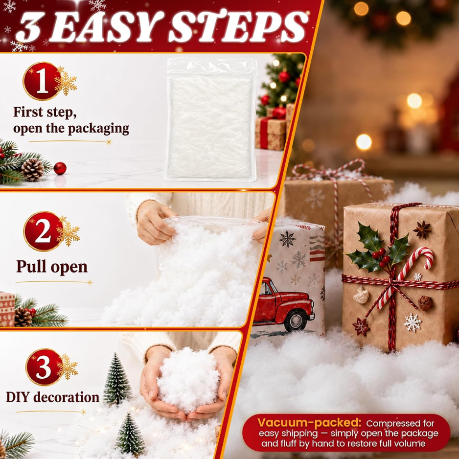 Christmas Decoration Fake Snow, Artificial White Clouds For Christmas Tree 110 G Fluffy  Cotton Snow  Realistic Snow Look Flame Resistant For Village photo 3