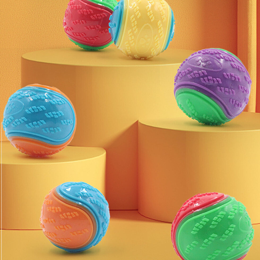 NEW Scooby-Doo Durable Squeaky Set Of 8 Dog Balls For Teeth Cleaning Interactive UK photo 5