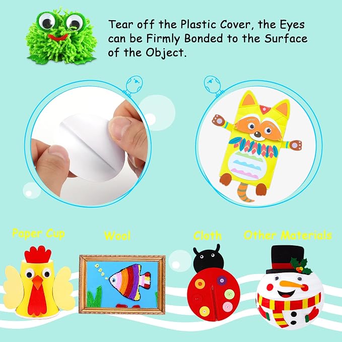 Piece Adhesive Googly Eyes Wiggle Eyes For DIY Arts And Crafts  Weight photo 2