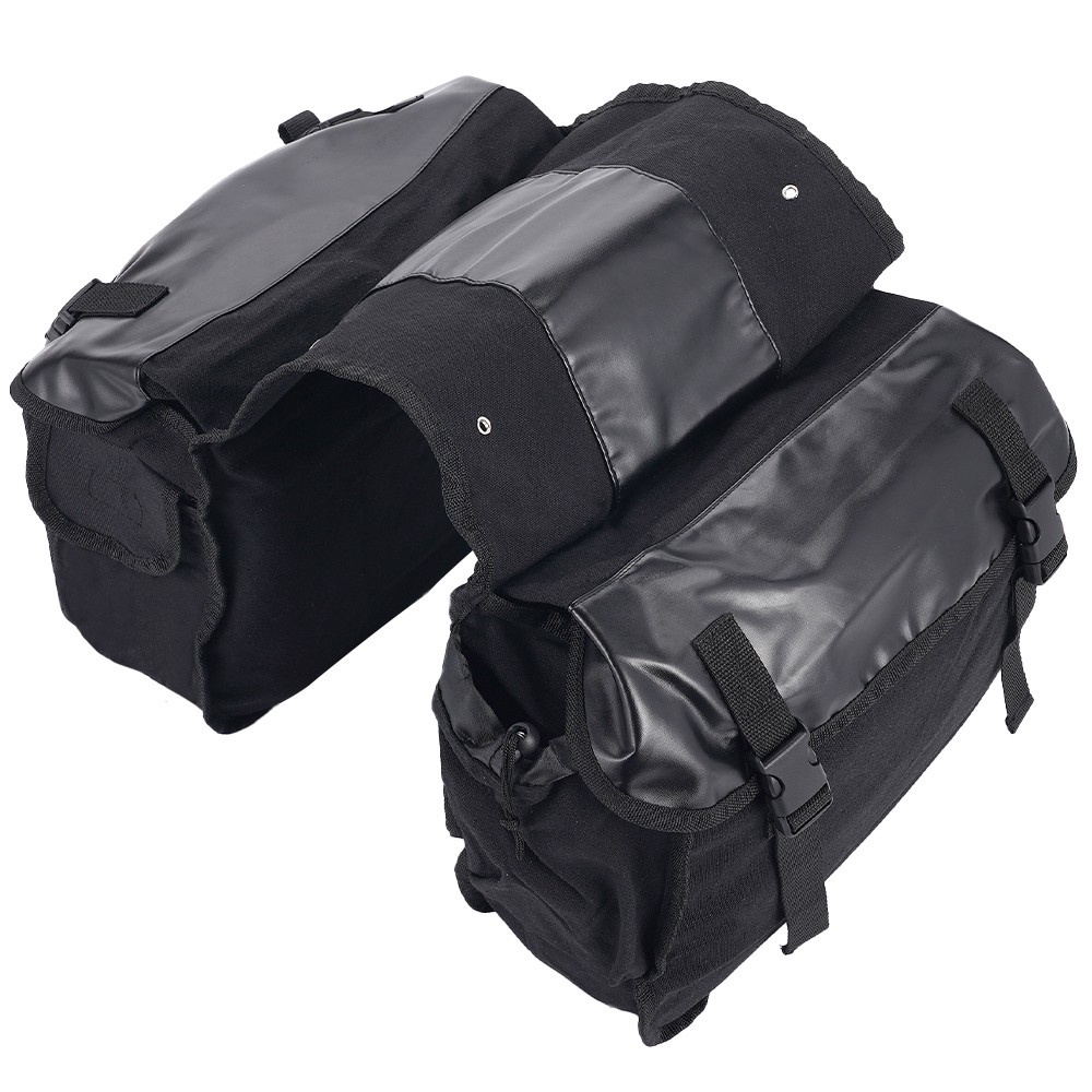 26L Motorcycle Saddle Bag Waterproof Side Canvas Travel Storage Bike Panniers photo 3