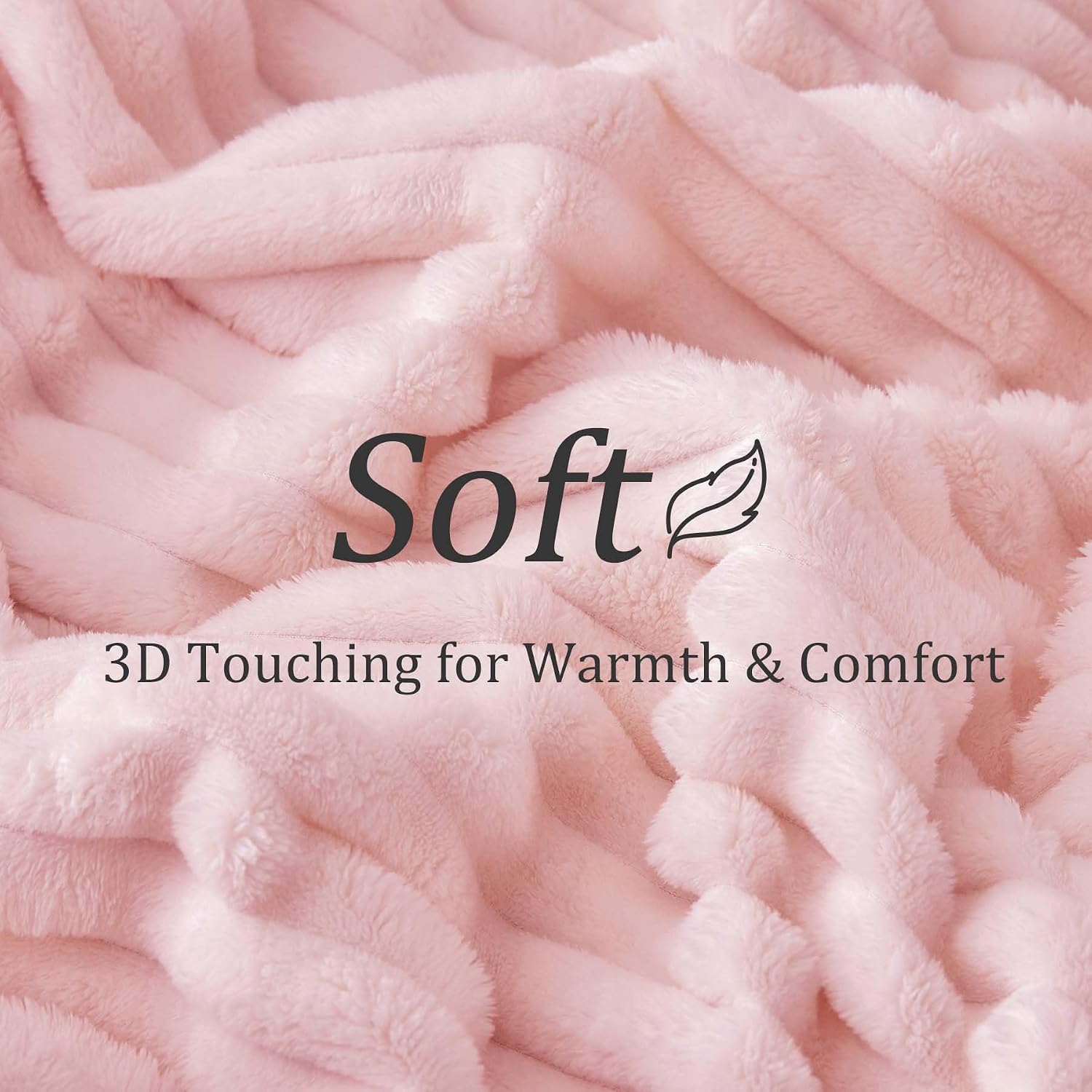 Pink Fleece Throw Blanket 50x60 Inch, Fluffy Soft Blanket For Couch, Sofa, Bed, Bedroom And Living Room Decor photo 4