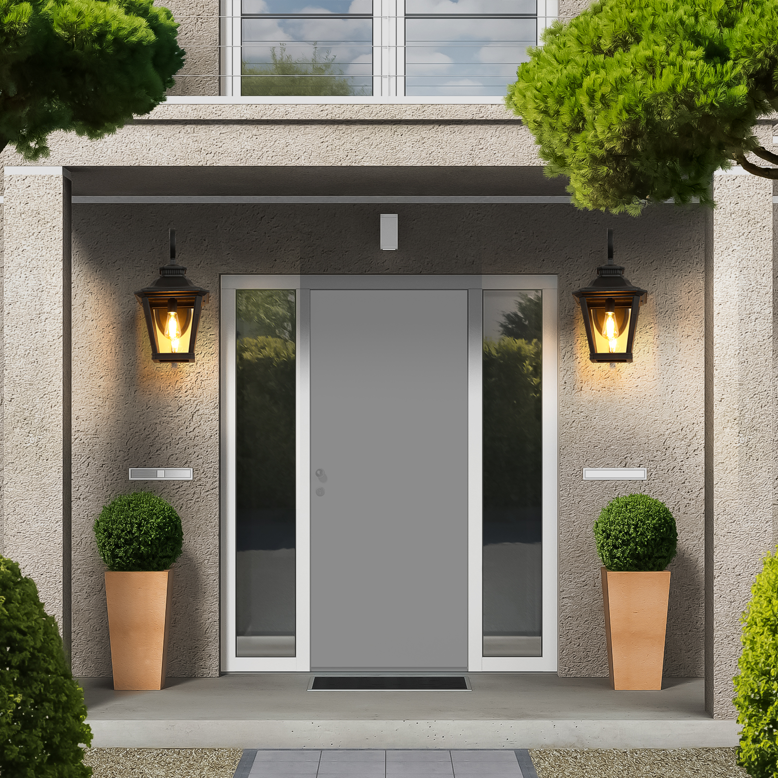 21"(H) 1-Pack Outdoor Wall Lantern Light – Vintage Black Metal & Clear Glass Sconce with Decorative Scroll Design for Porch, Patio, and Garden Lighting (Bulb Not Included) photo 7