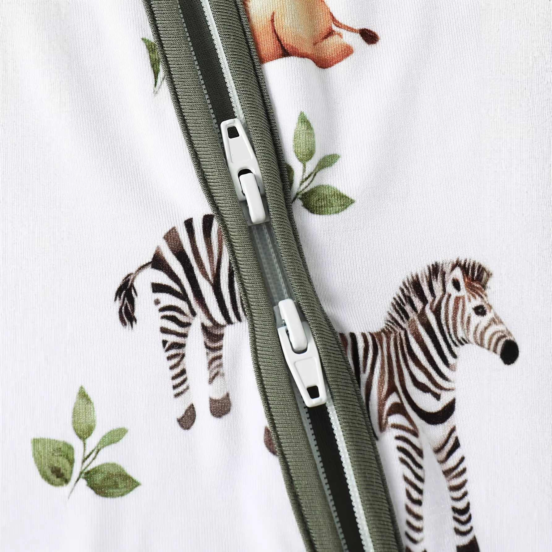 Animal Digital Print Zip-up Onesie photo 3