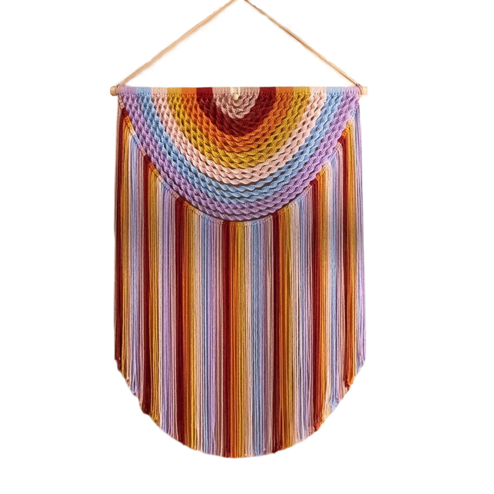 Large Colorful Fringed Tapestry Wall Hanging photo 3
