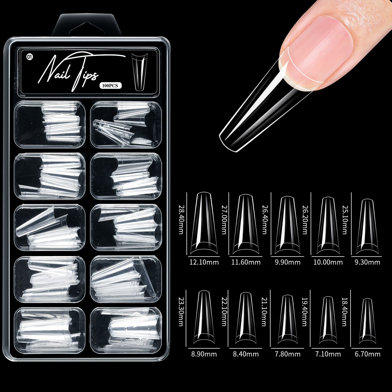 No carving Sanding100-piece Box Of Protective Nail Tips photo 8