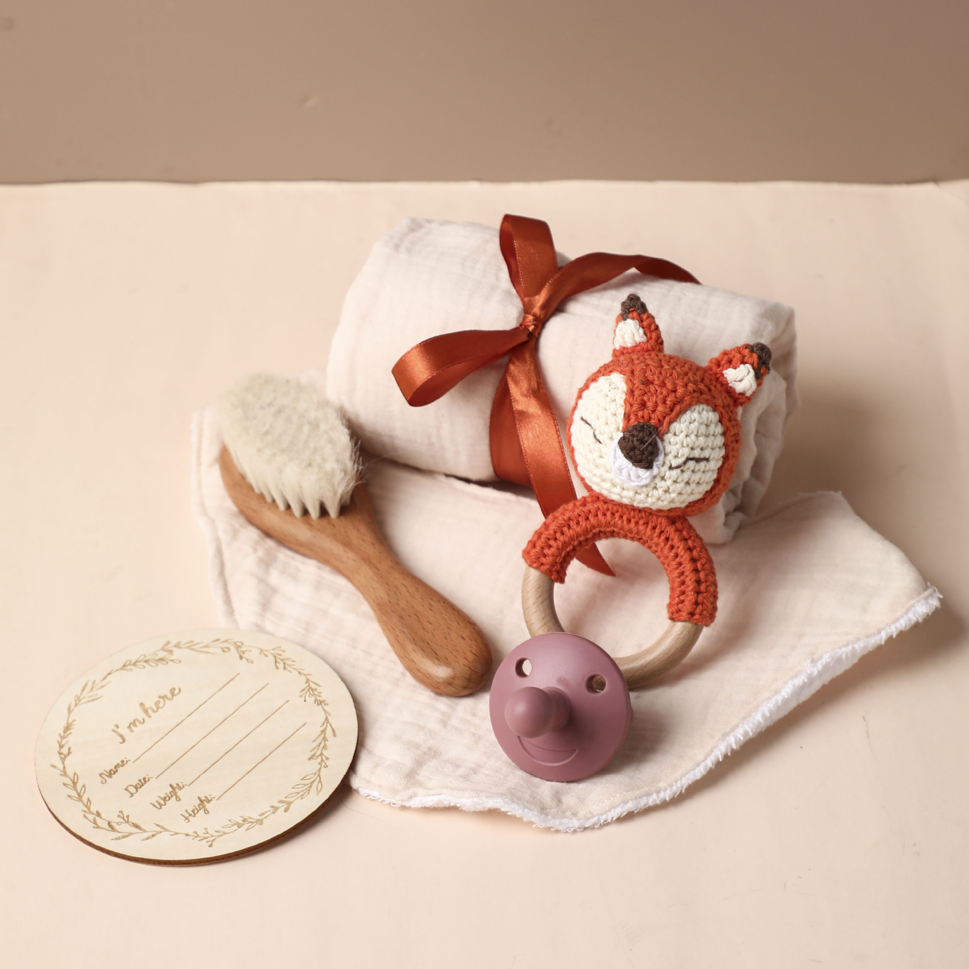 Handheld Gift Towel Wool Brush Baby Drool Towel Pacifier Set photo 5