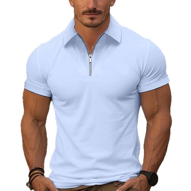 Men's Digital-Print Summer Vacation Zip-Up Lapel Shirt photo 4