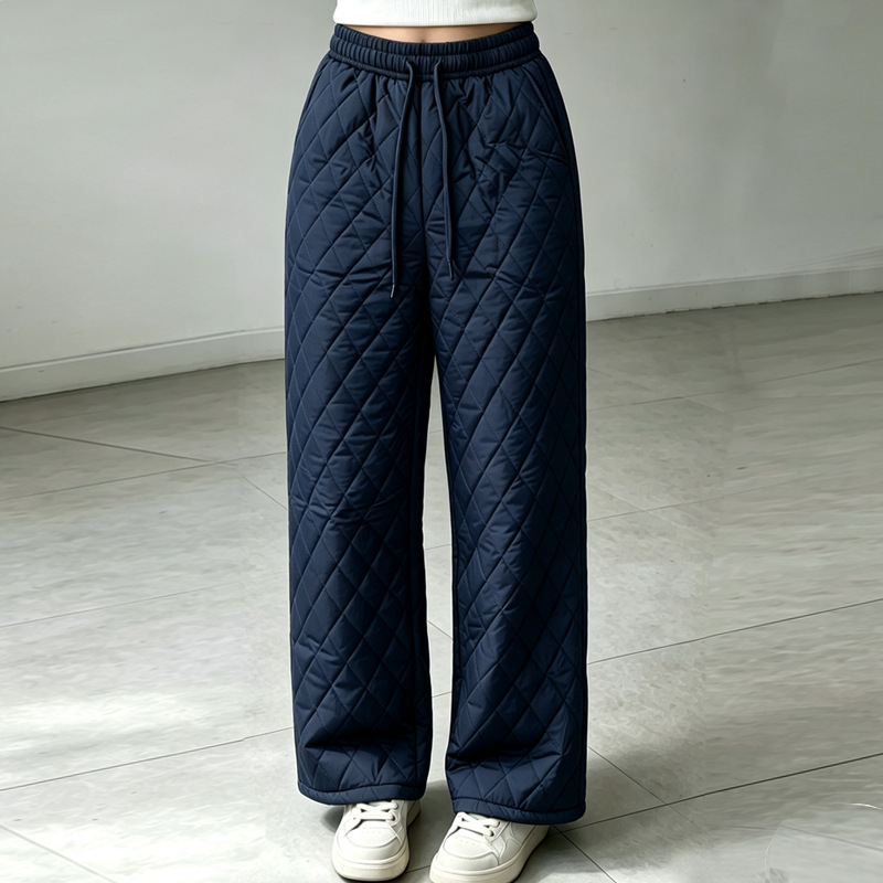 Retro Elastic-waist Ultrasonic Cotton Pants photo 3