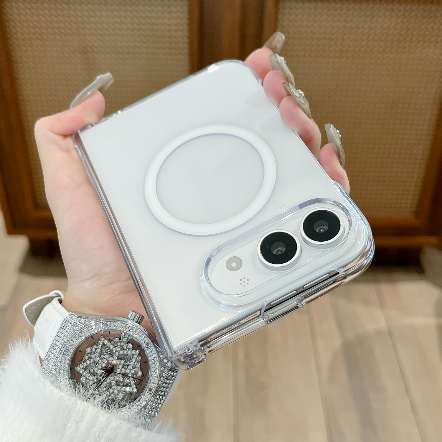 Transparent Magnetic Folding All-around Phone Case photo 4
