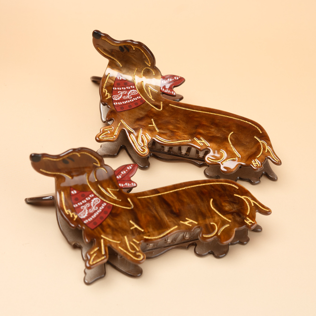High-end Animal-inspired Golden Retriever Hair Clip For Updos photo 1