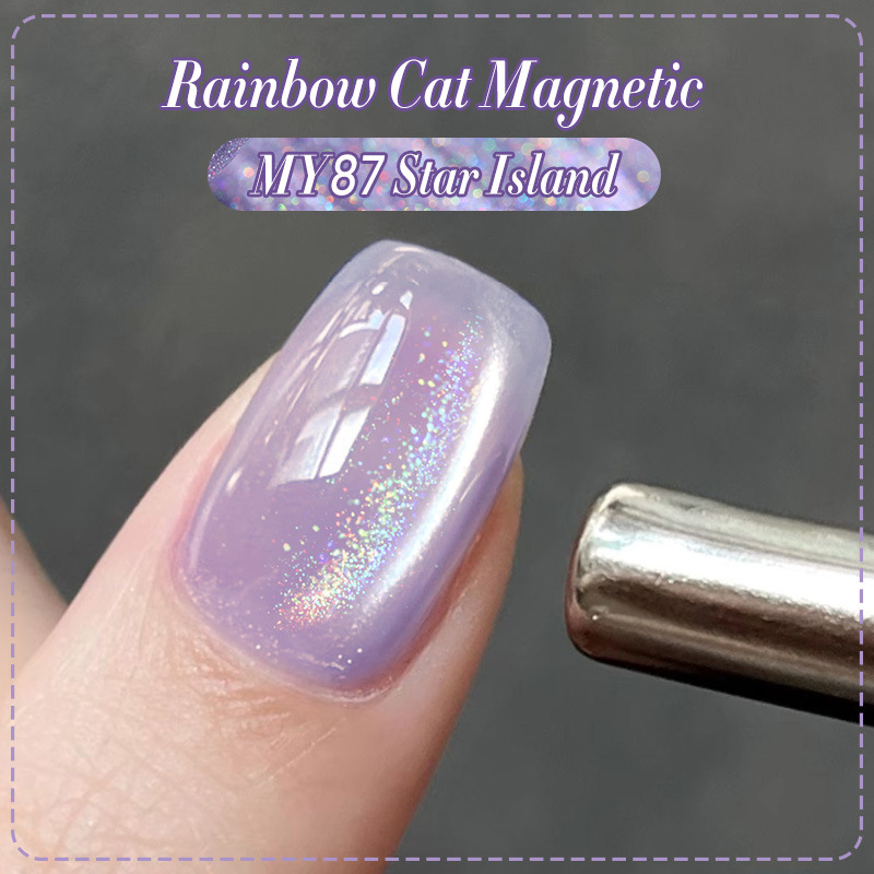 Fashionable Ice-clear Rainbow Cat-eye Gel Polish photo 3