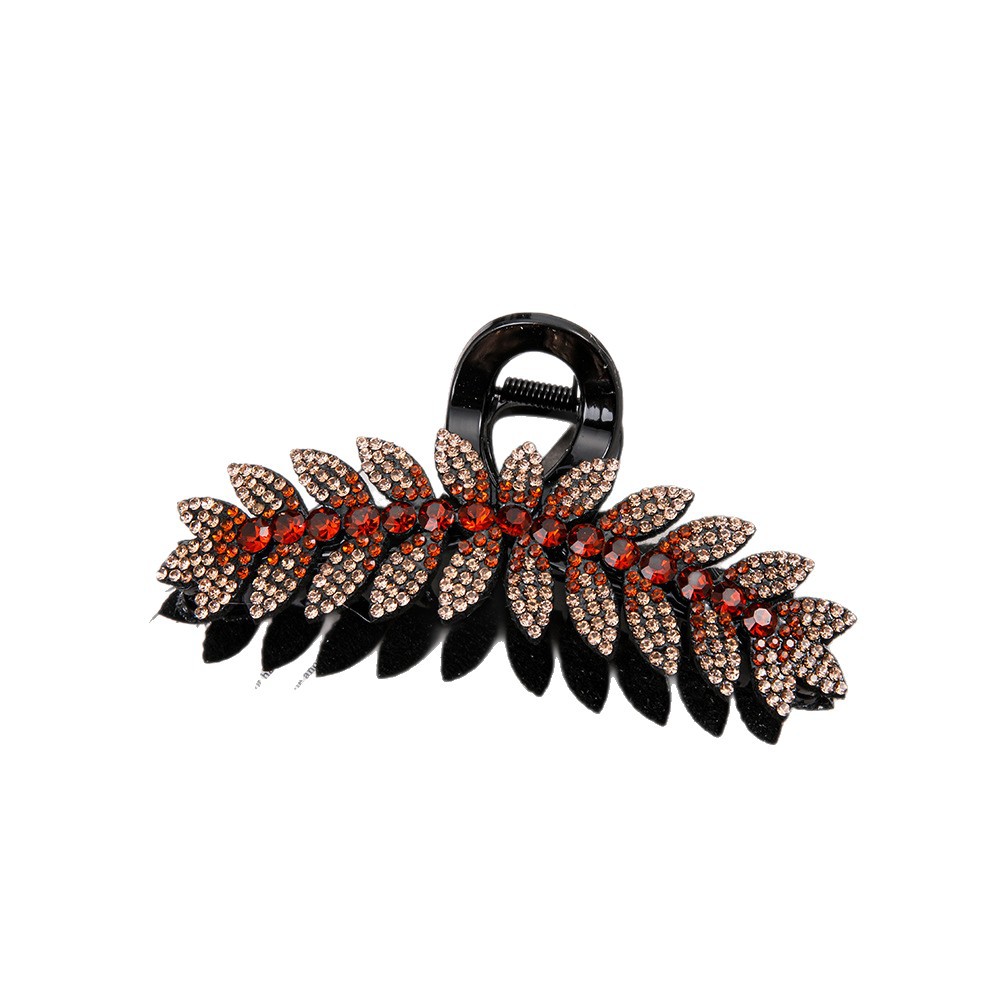 Full-rhinestone Fan-shaped Flower Shark Clip Hair Accessory photo 7