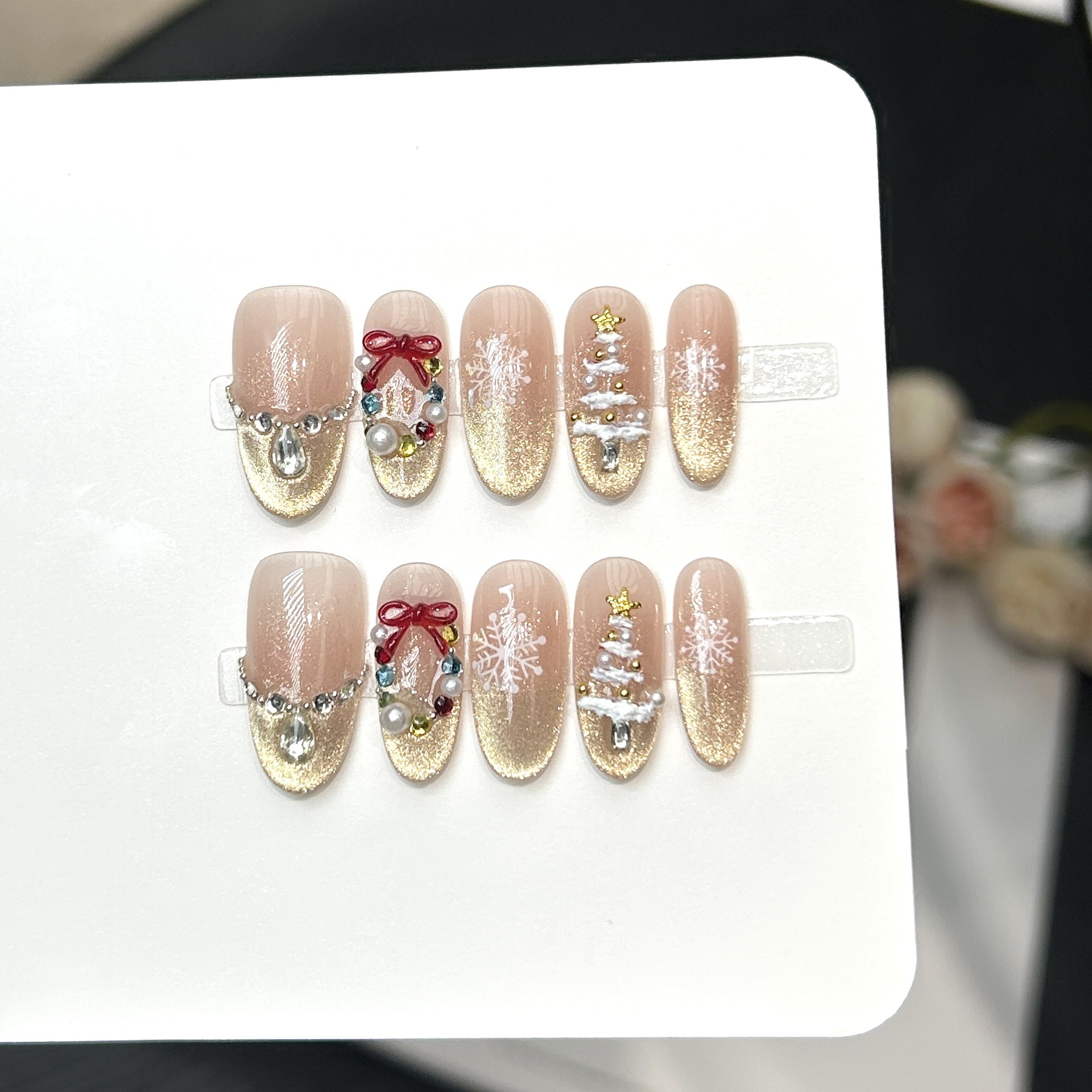 Removable Daily Style Advanced Hand-made Manicure Fake Nail Patch photo 3