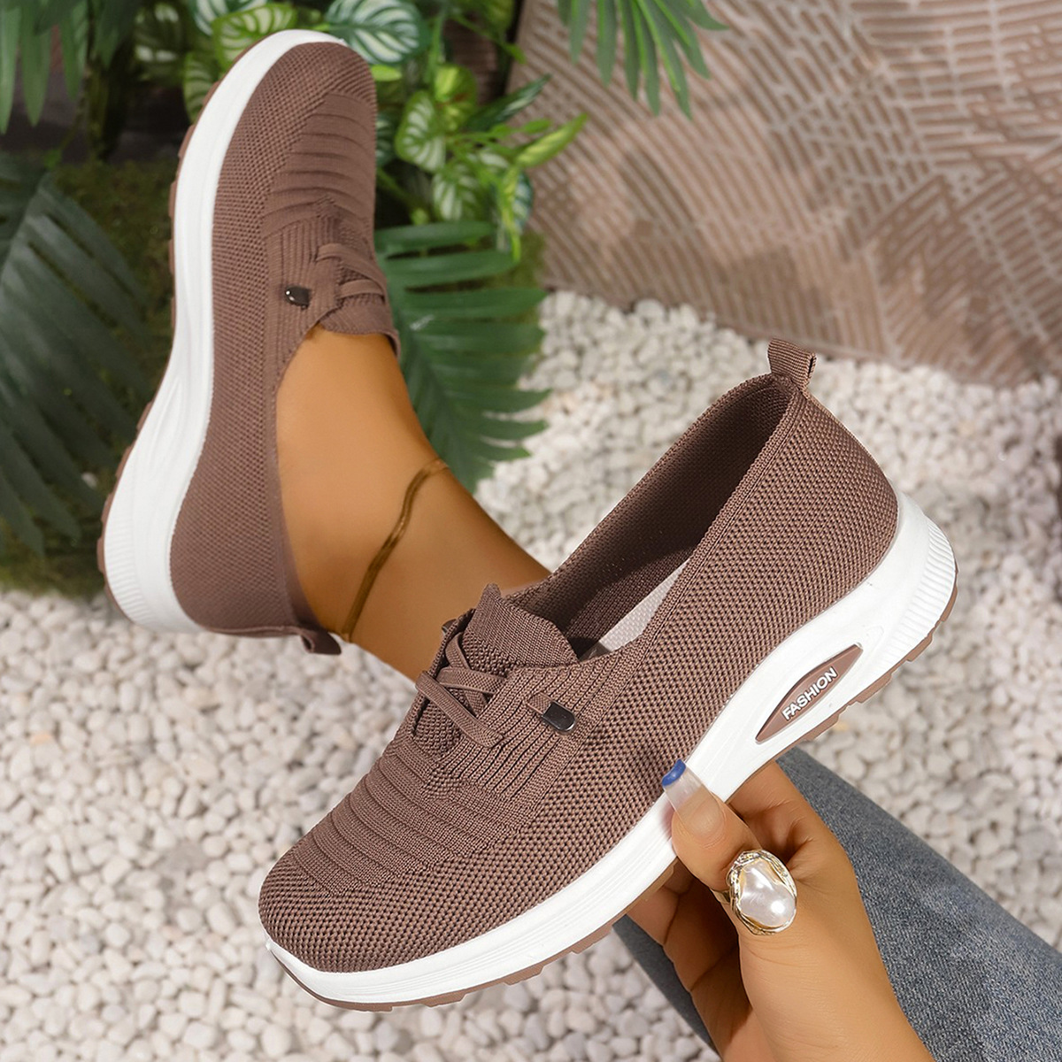 Lightweight Womens Shoes Large Size Casual Flyknit, Breathable photo 4
