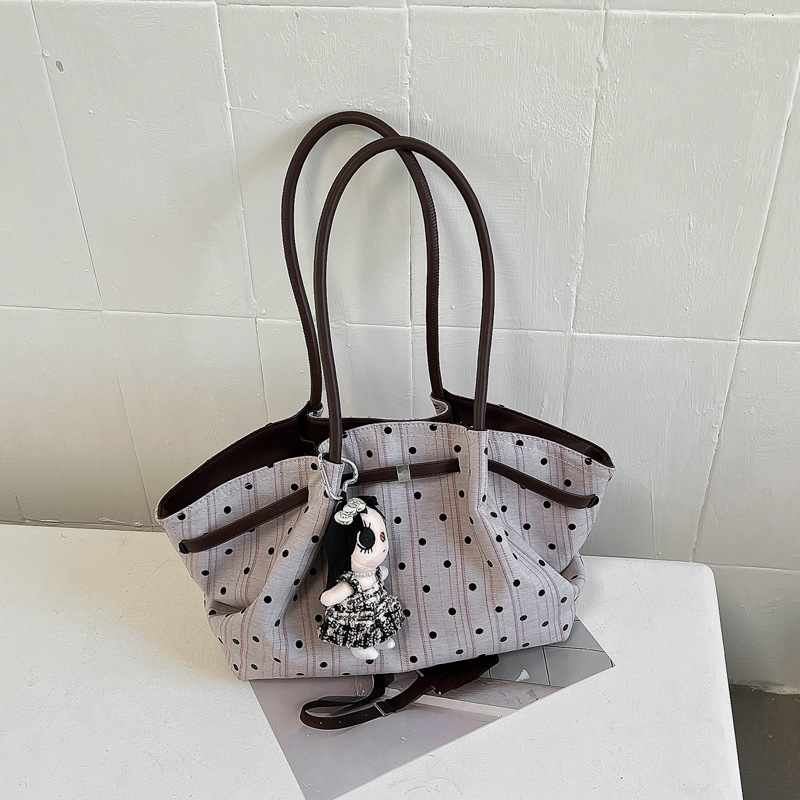 Korean-style Striped Polka-dot Tote Bag For Women New Autumn Winter photo 6