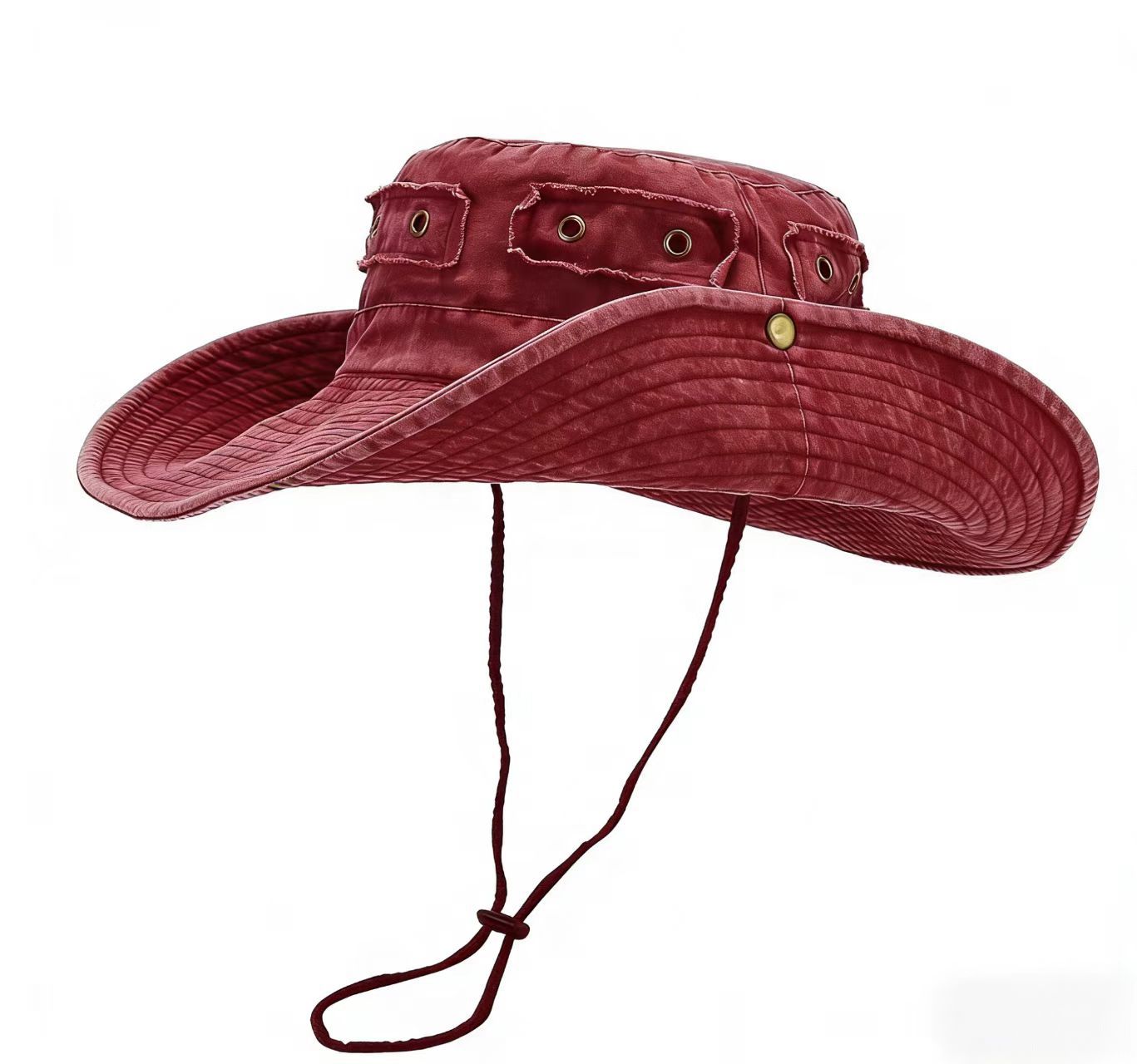 Retro Washed-cotton Bucket Hat For Sun Protection Outdoors photo 3