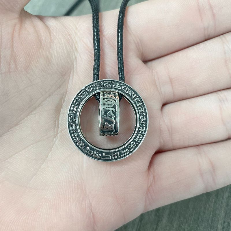 Six-Character Mantra Double-Ring Necklace For Women photo 5