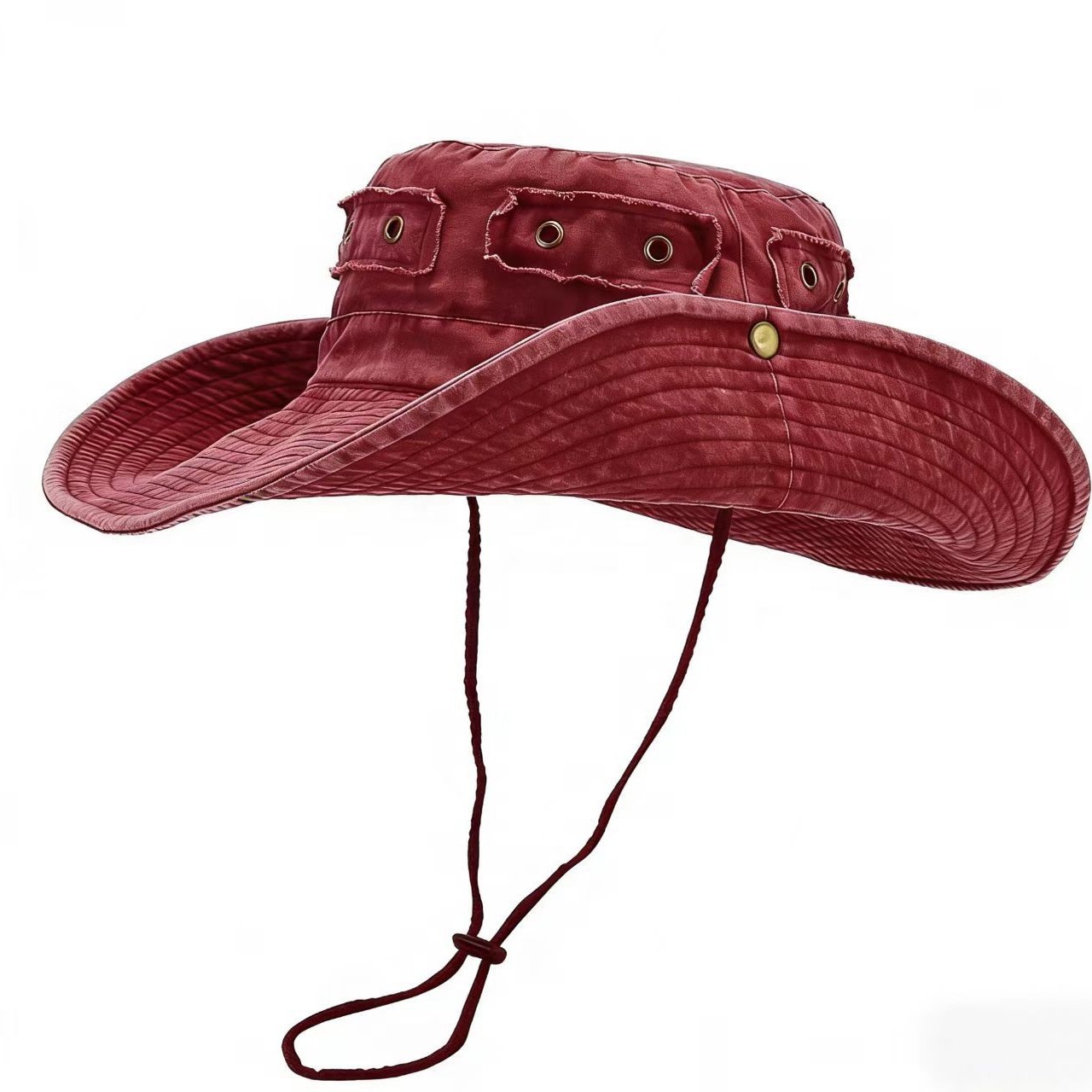 Retro Washed-cotton Bucket Hat For Sun Protection Outdoors photo 8
