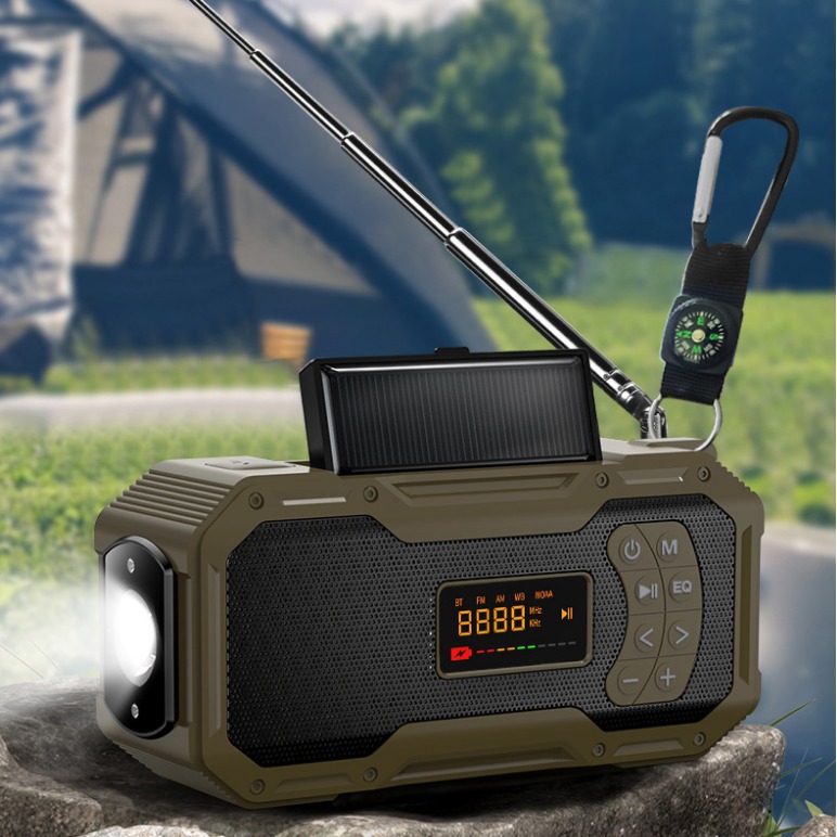 Multifunctional Solar-Powered Hand-Crank Charging Bluetooth Speaker Radio photo 5