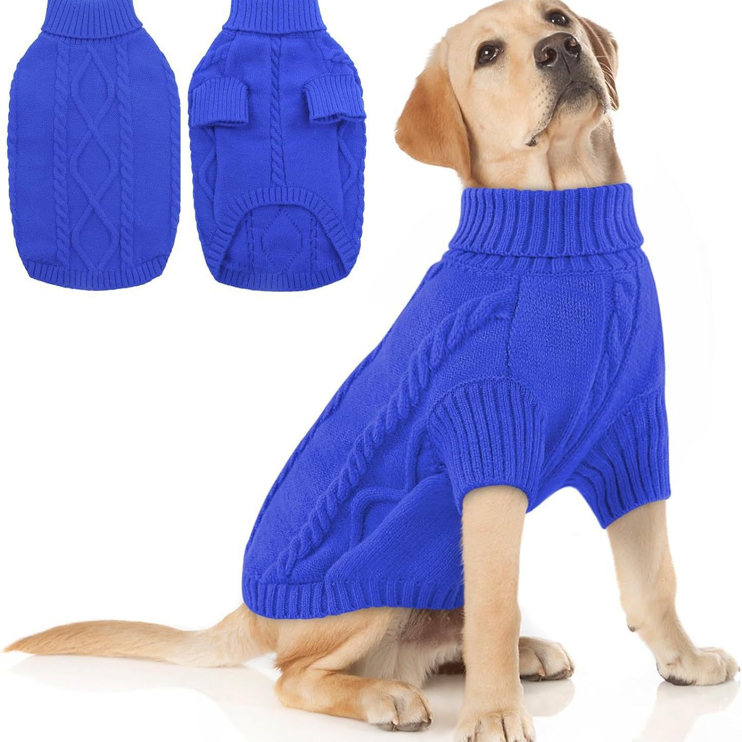 AutumnWinter Solid-Color Knitted Sweater Pet Apparel photo 6