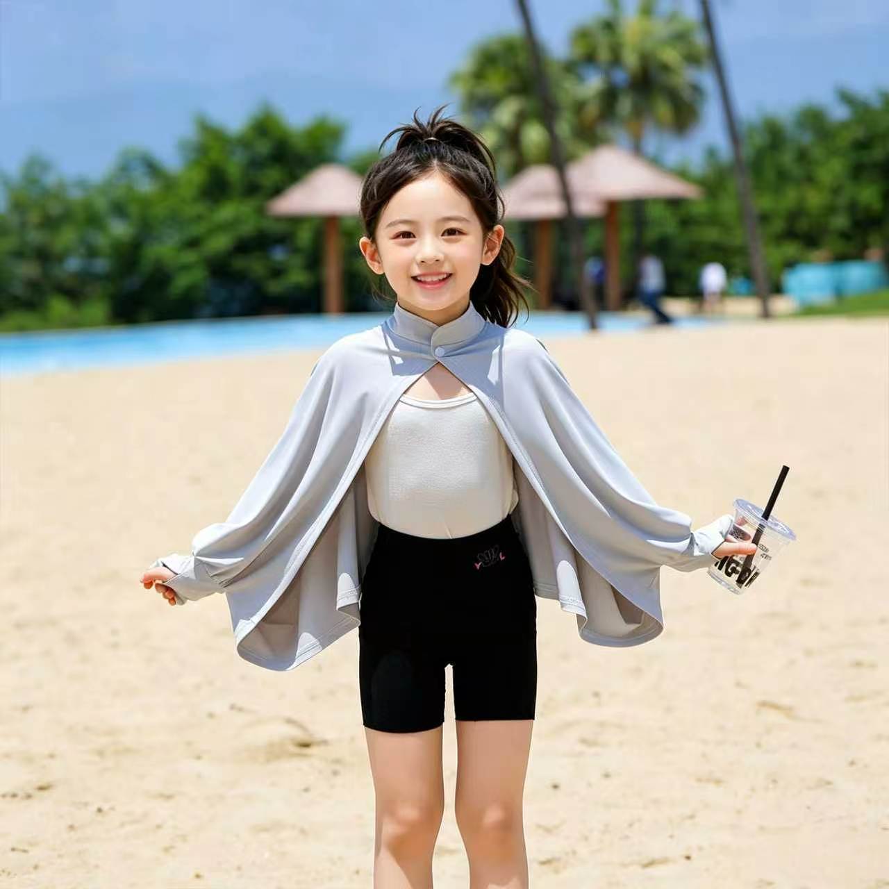 Kids Breathable Sun-Protection Shirt Shawl And Outdoor Sun-Blocking Cape photo 5
