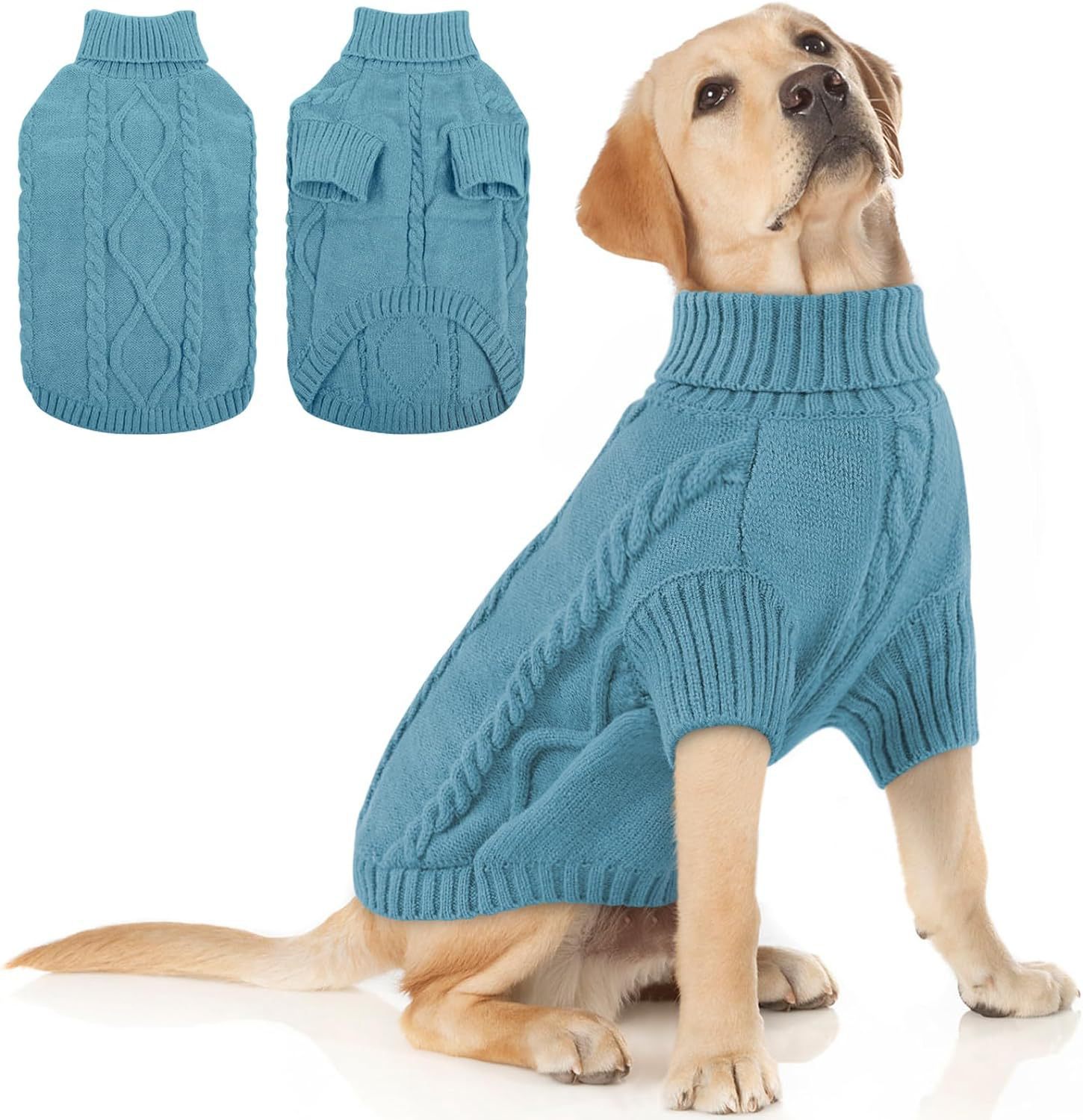 AutumnWinter Solid-Color Knitted Sweater Pet Apparel photo 5