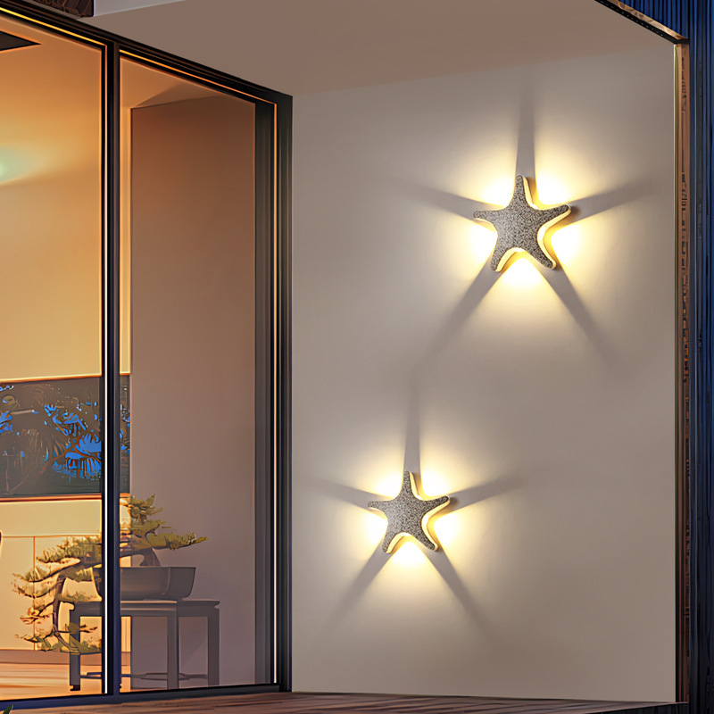 Outdoor Waterproof Starfish Made Corridor Aisle Bedroom Background Wall Decoration Wall Lamp photo 1
