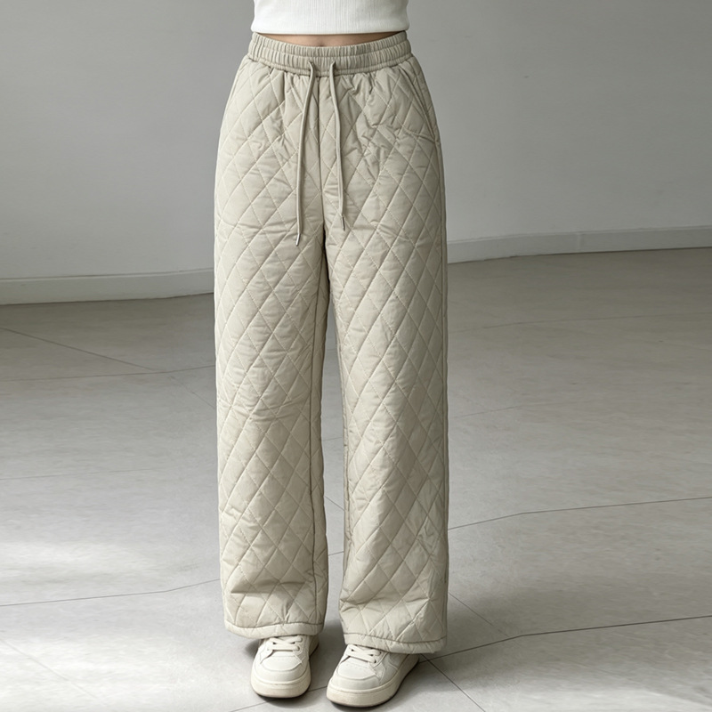 Retro Elastic-waist Ultrasonic Cotton Pants photo 4