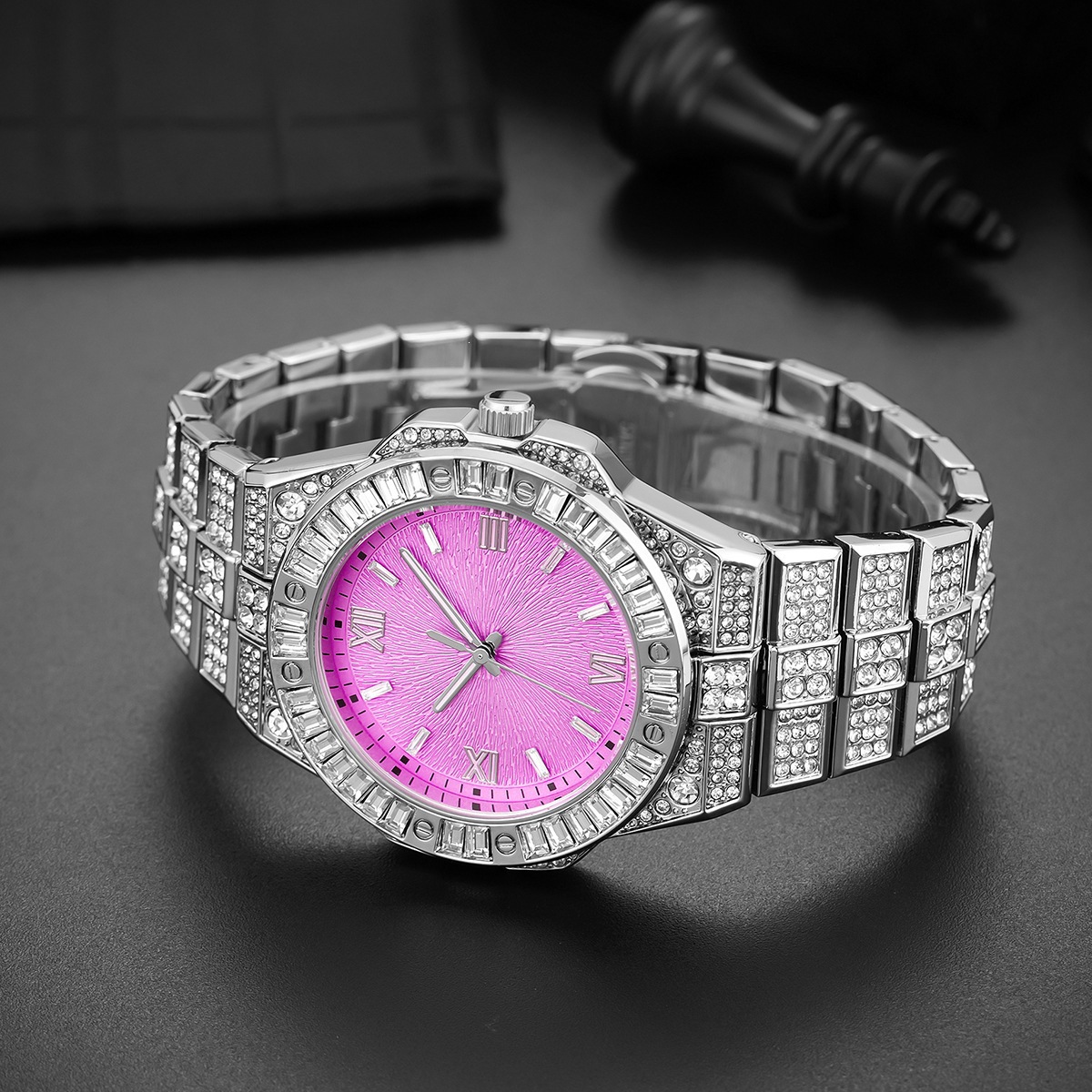 Full-diamond Watch Unisex Hip-hop Party Wristwatch photo 5