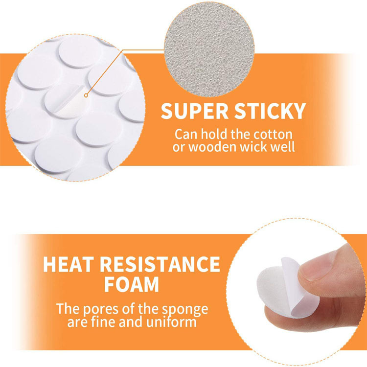 Candle Lamp Wick Sticker Foam Double-sided Fixed Glue Candle Base Round Adhesive photo 3