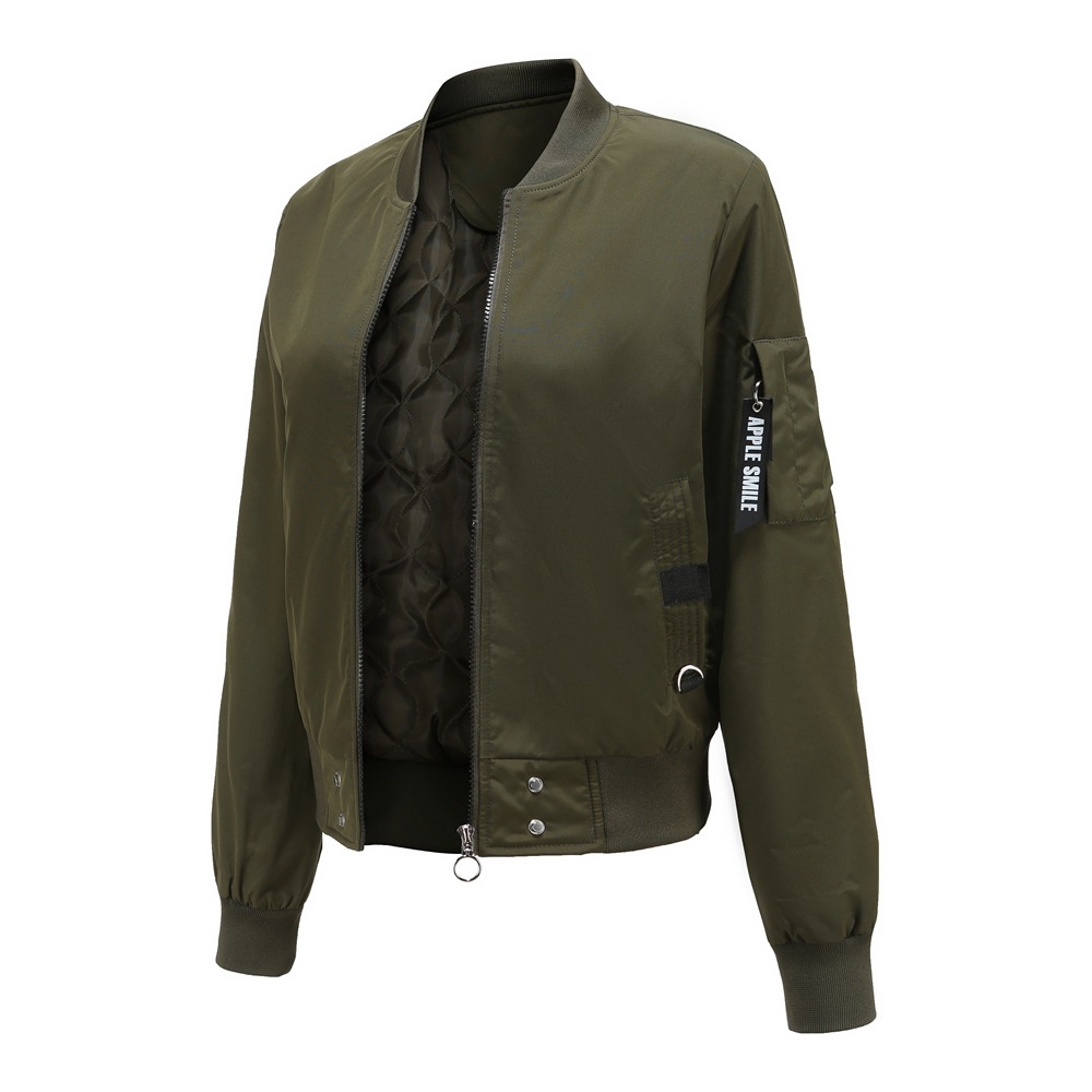 Women's Solid-Color Flight Jacket photo 3