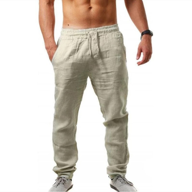 Men's Hip-Hop Breathable Cotton-Linen Loose-Fit Casual Sports Trousers photo 3