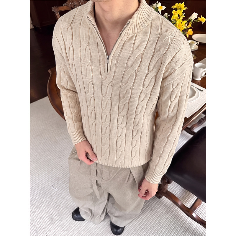 Men's Textured-knit Sweater With A Preppy Old-money Vibe photo 4