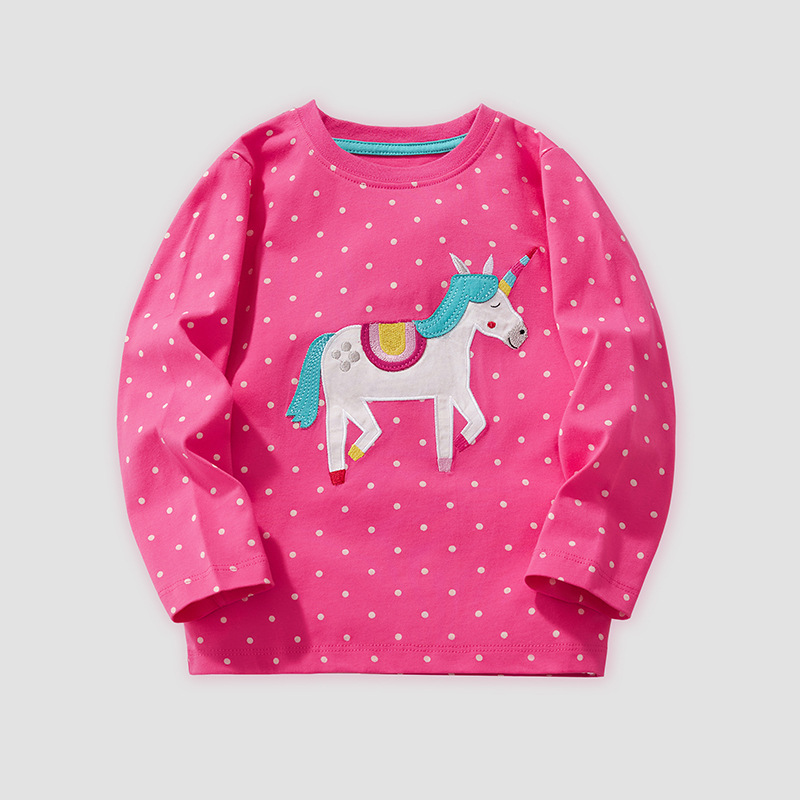 Polka-Dot Unicorn Embroidered Girls' Top photo 2