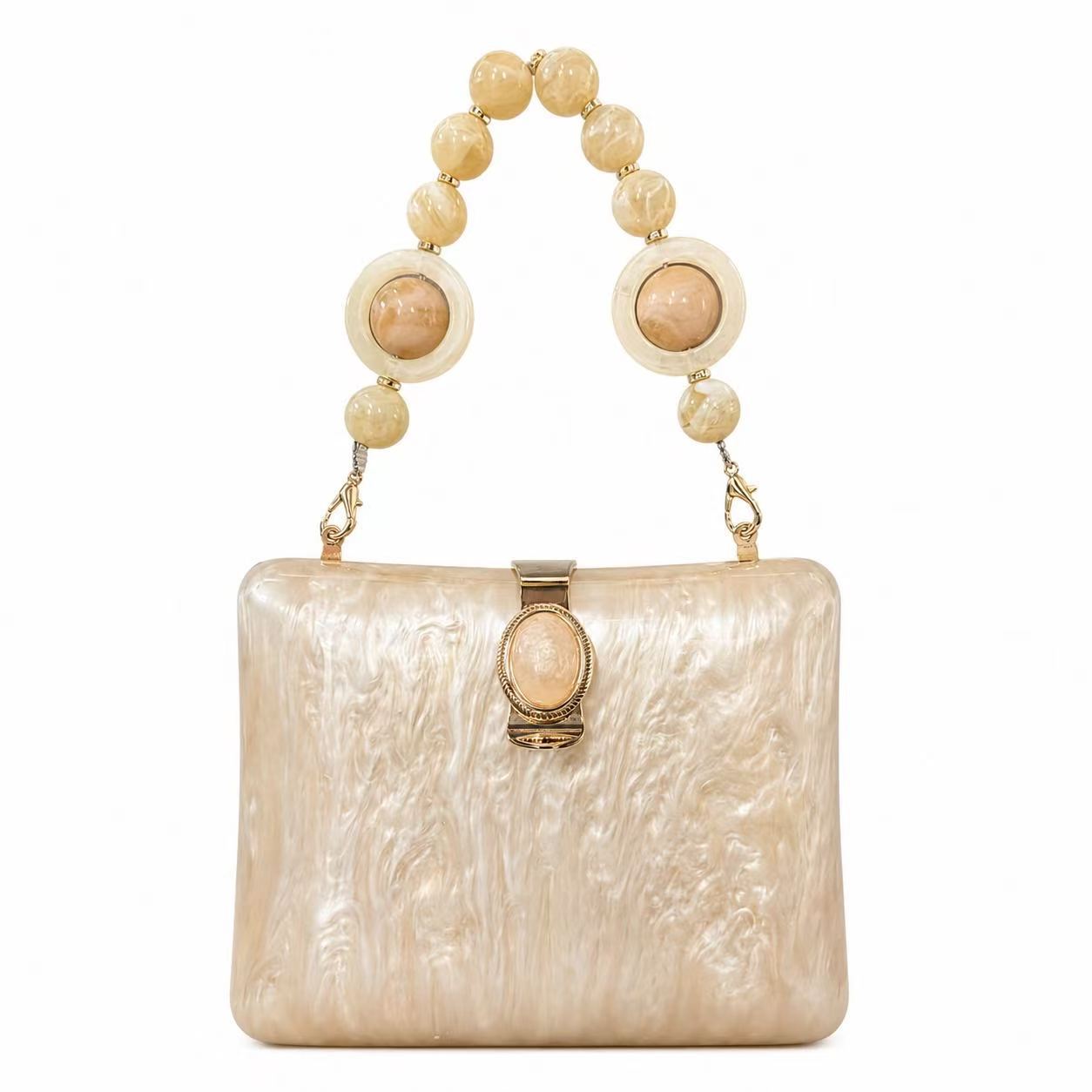Womens Shell-beaded Evening Bag With A Pearlescent Finish photo 3