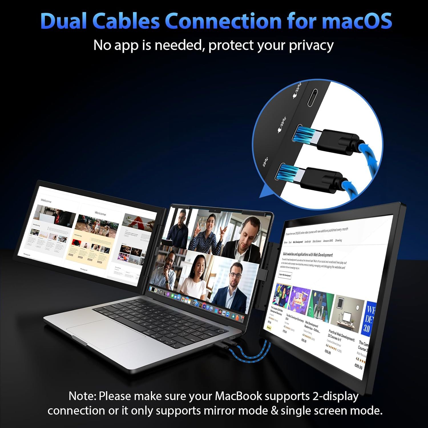 14-inch Dual-Screen Portable Monitor Laptop Expansion Screen photo 2