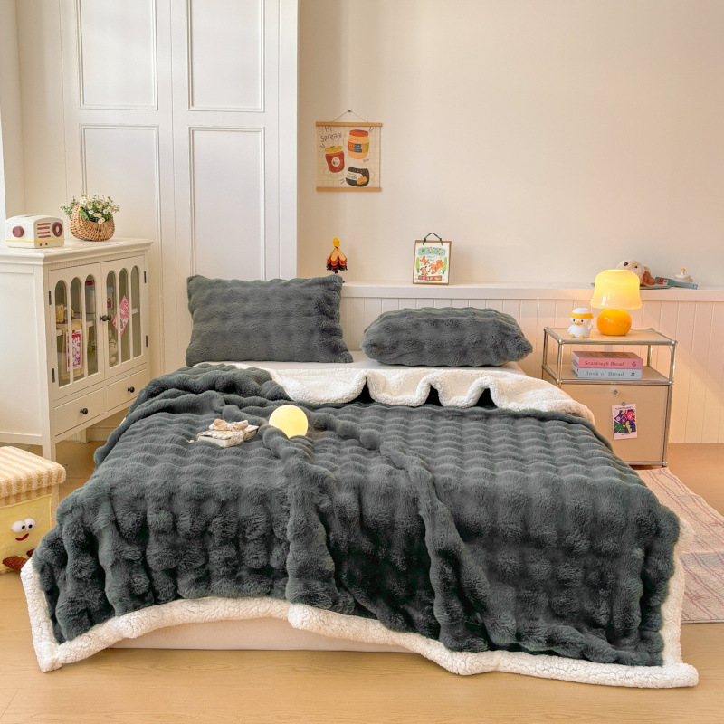 Bubble Double-layer Blanket Thickened For Warmth photo 2