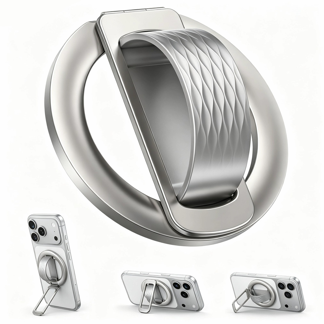 Zinc-alloy Ultra-thin Magnetic Ring Desktop Stand photo 4