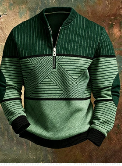 Printed Cross-border Mens Half-zip Pullover Long-sleeve Hoodie photo 4