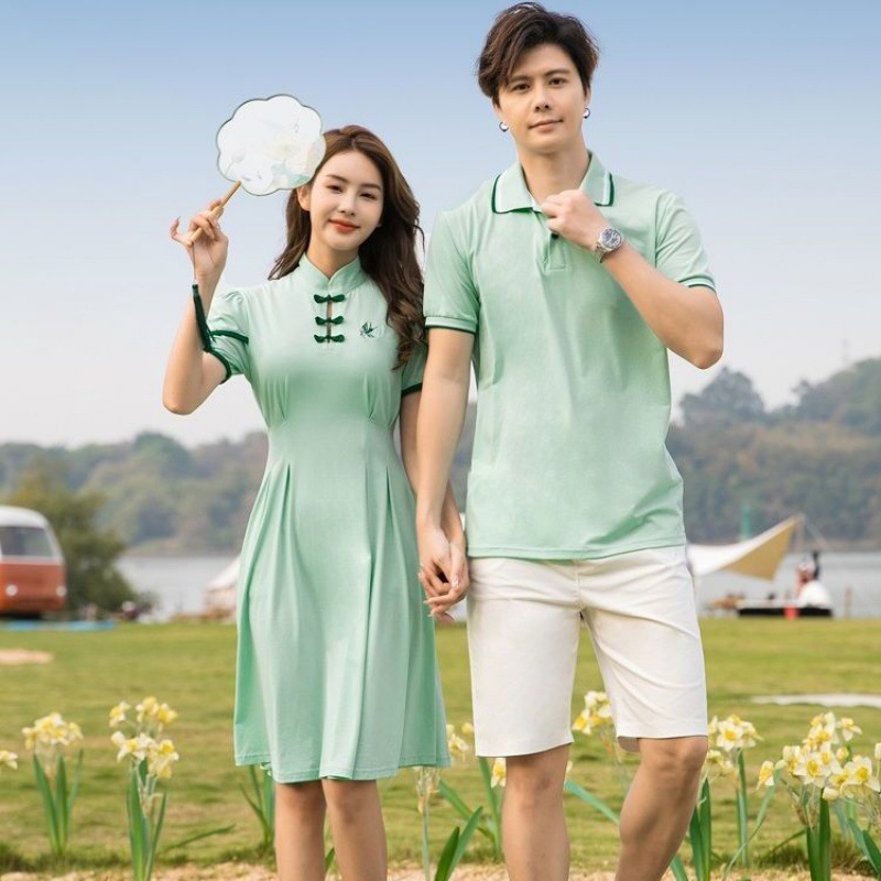 Hanfu Parent-child Clothing Chinese Style Short Sleeve Dress Suit photo 5