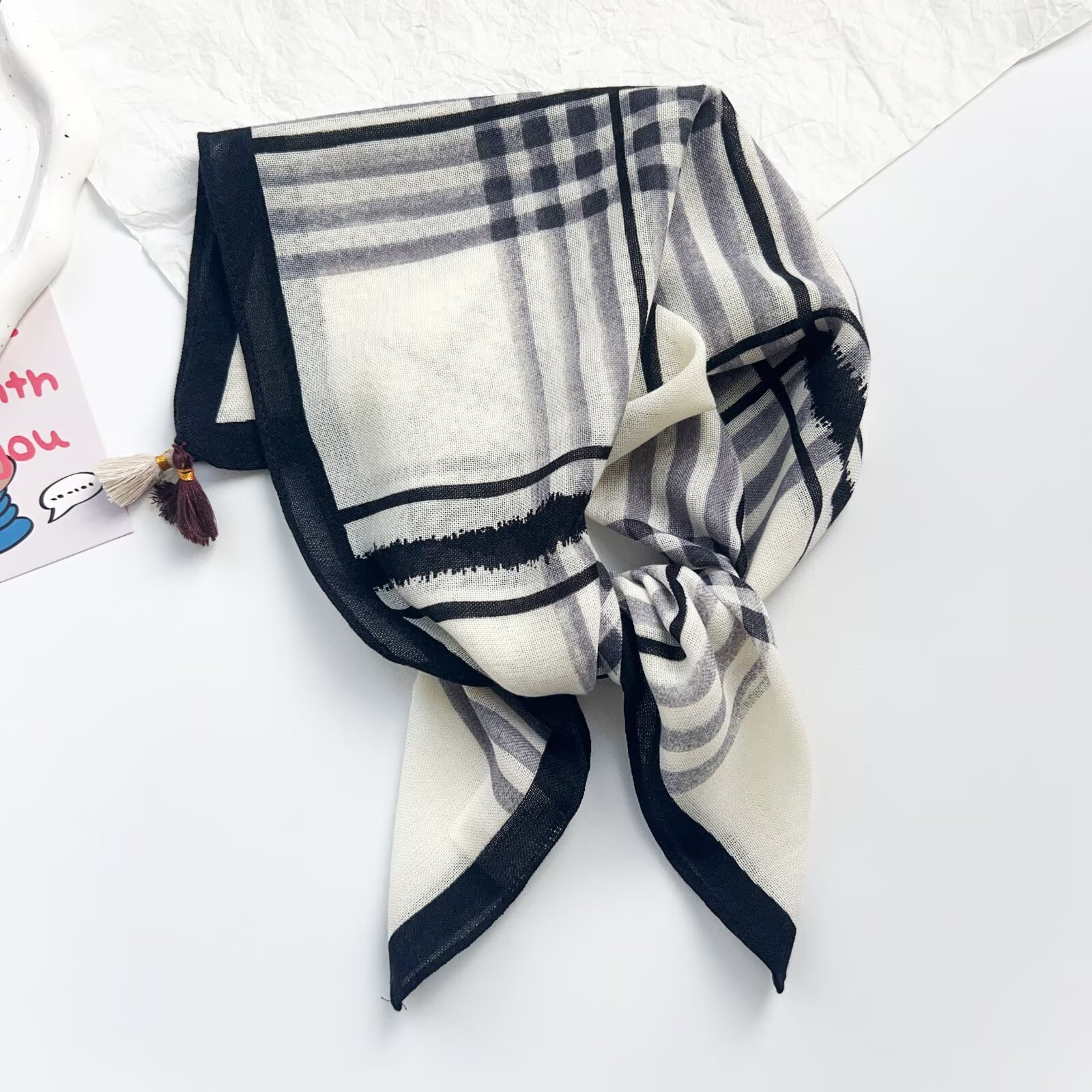 Women's Thin Cotton-linen Scarfshawl For Fallwinter photo 8