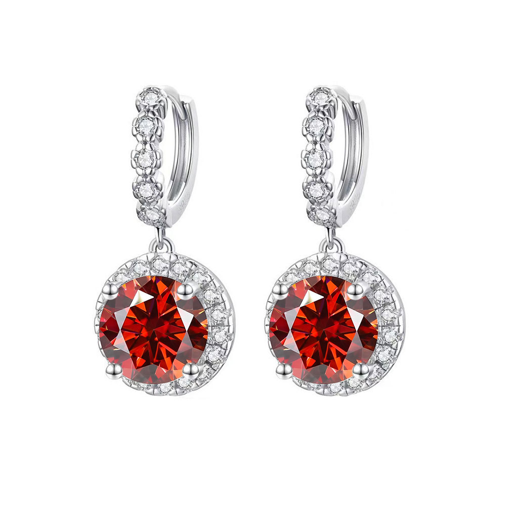 S925 Sterling Silver Moissanite Round Fashion Earrings photo 5