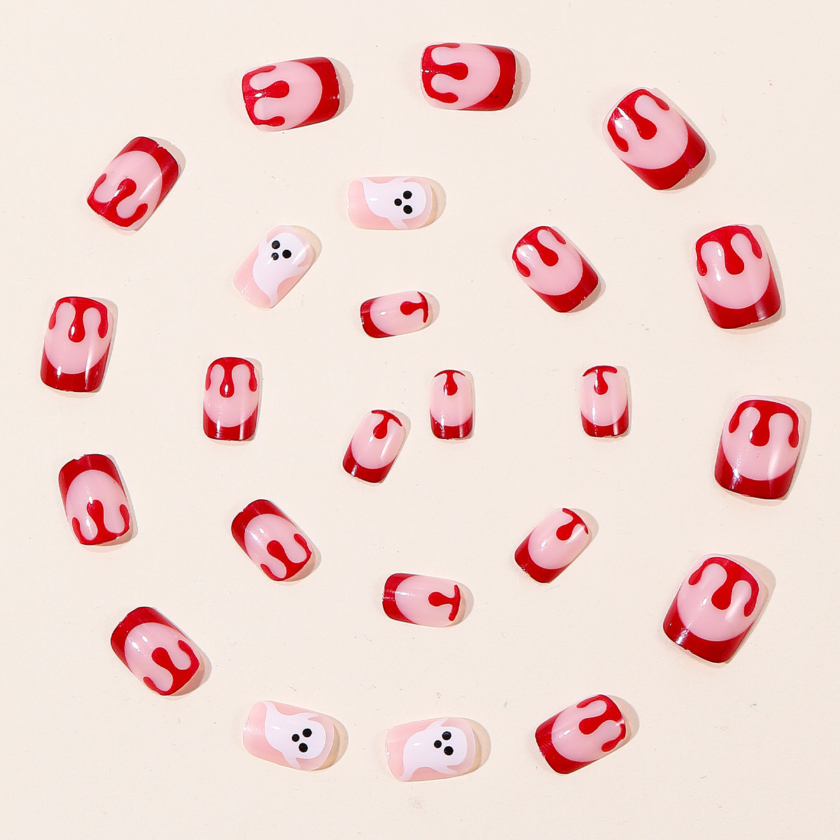 Blood-drop-style Horror Eyeball Dark-chic Baddie Outfit 24-piece Nail Sticker Set photo 4