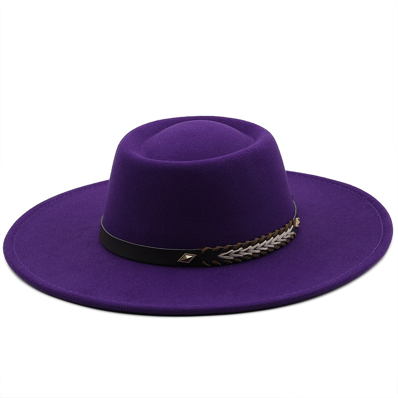 This Felt Hat Has A Dented Crown And Features A Wide Brim For Both Men And Women photo 5